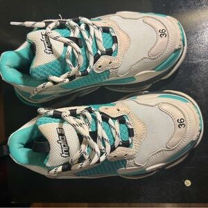 Balenciaga Teal and White Sneakers